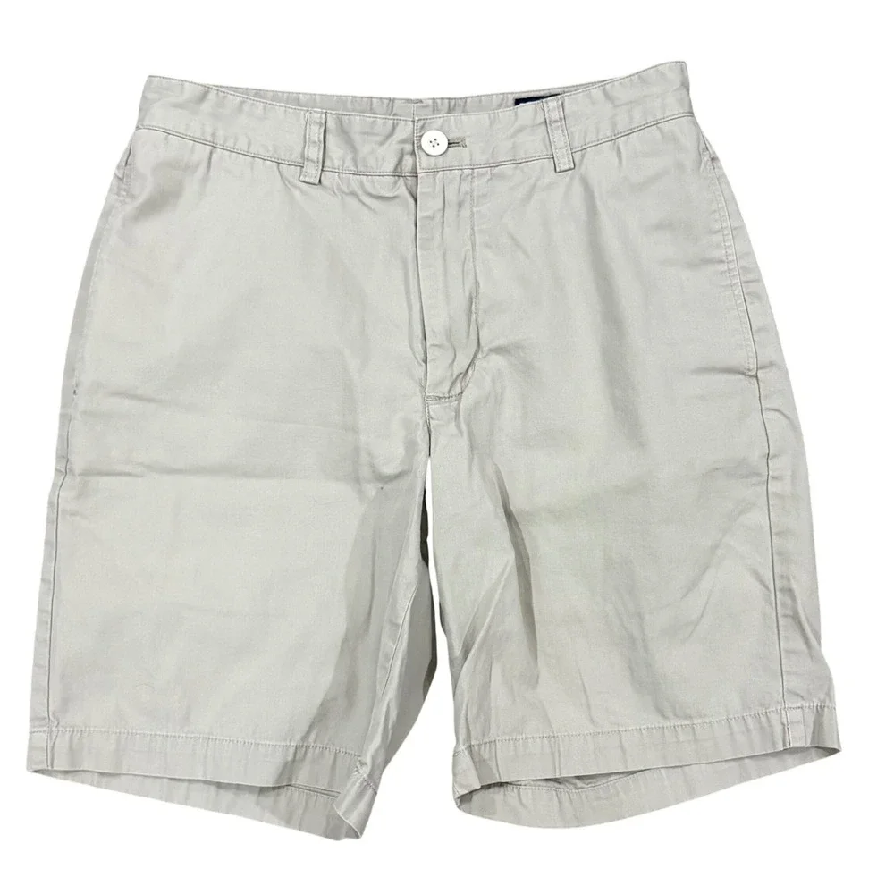 Vineyard Vines Club Short Mens 30 Khaki Tan Cotton Flat Front Chino Shorts 9
